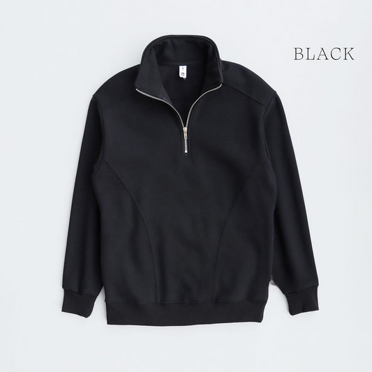 Quarter-zipper Black sweater