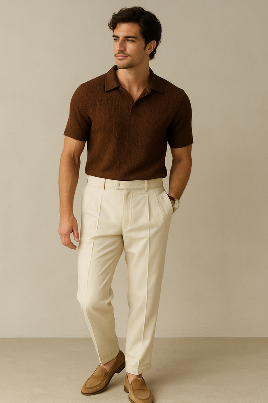 Oversized Crepe Polo T-shirt