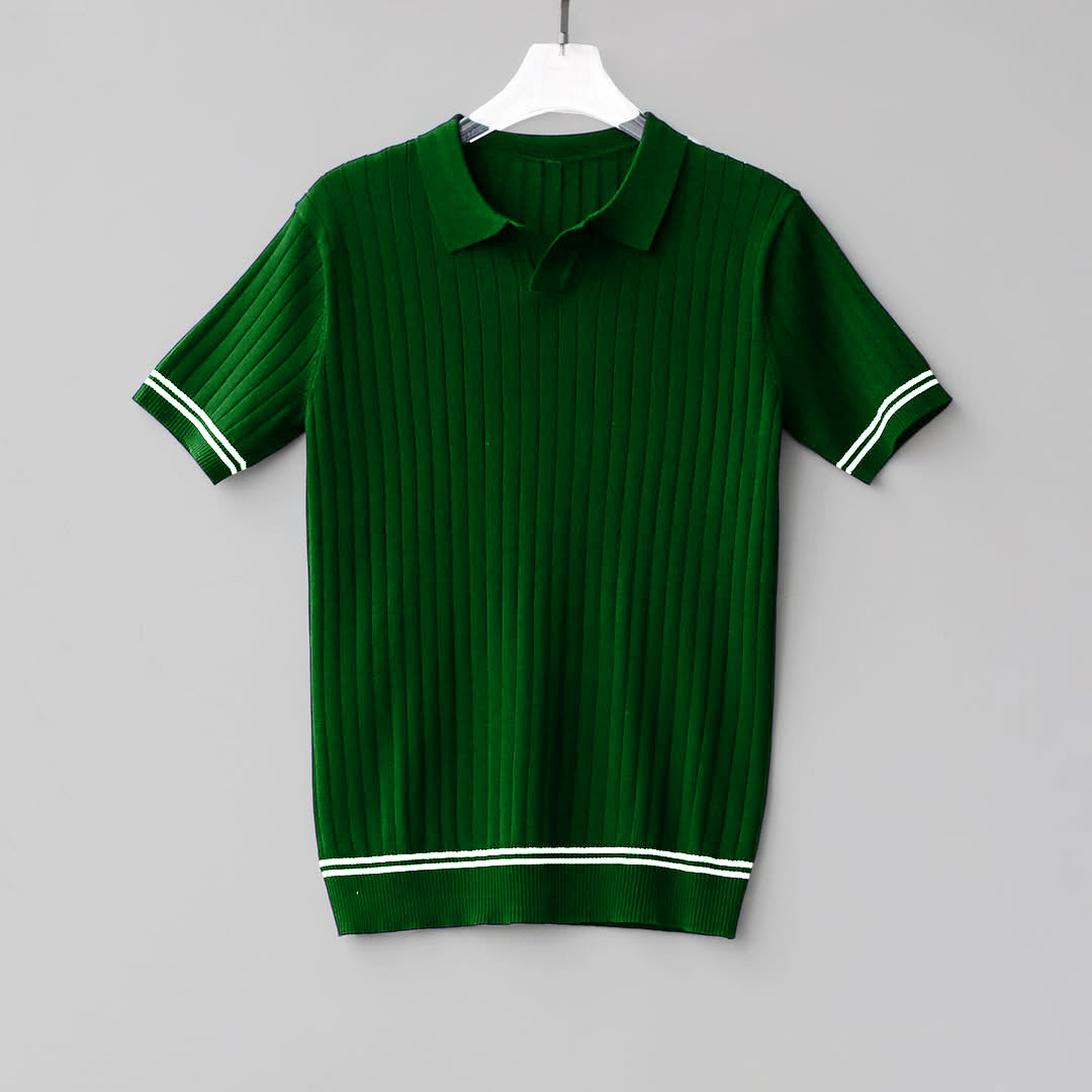 short sleeved polo knitted t-shirt
