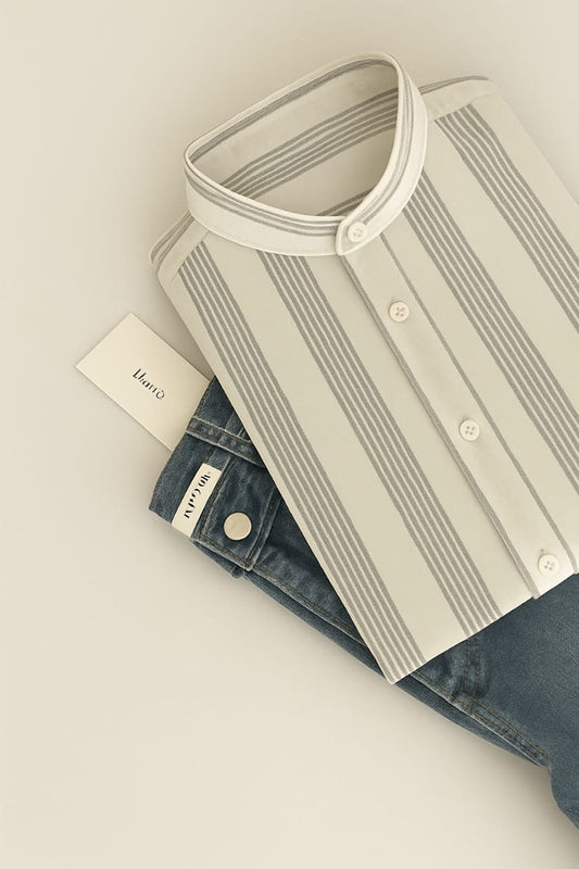vertical Xside stripped shirt