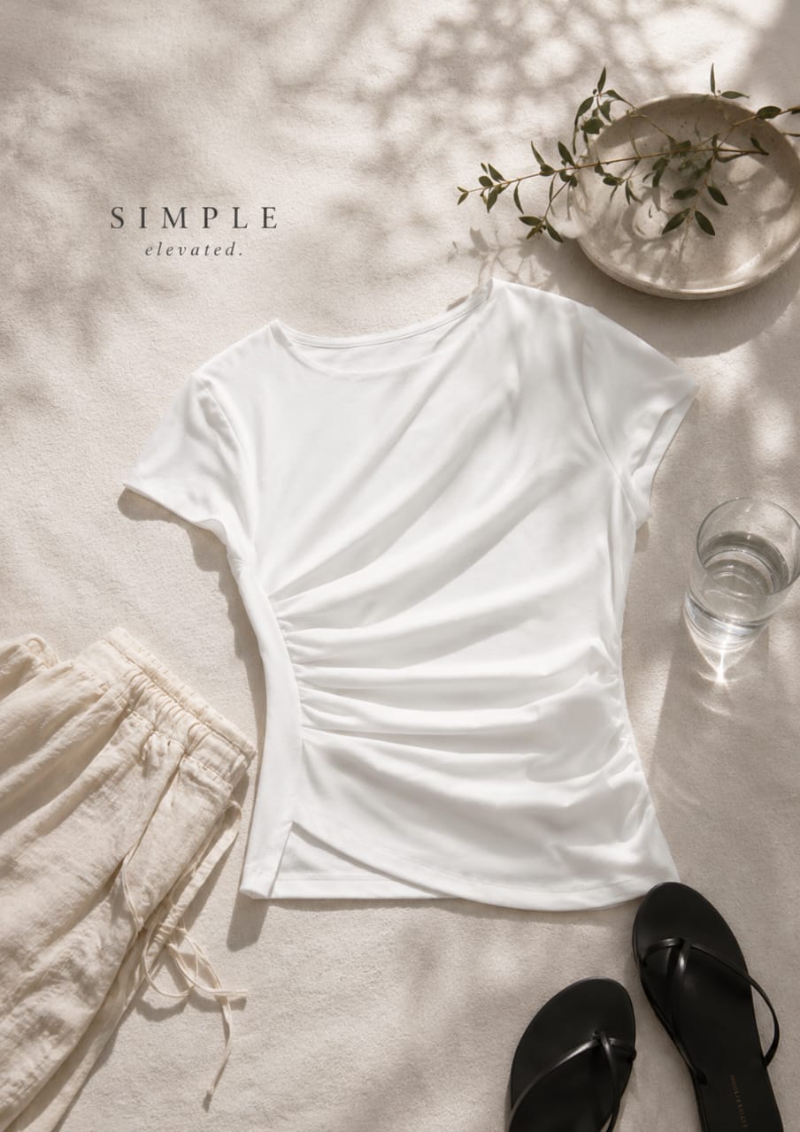 Blannca Asymmetrical Drape Top