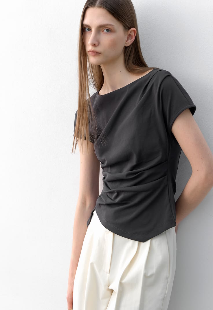 Blannca Asymmetrical Drape Top