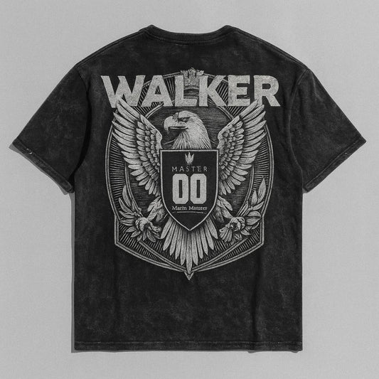 OVERSIZE WASHED 'SKY WALKER' T-SHIRT - GRAY