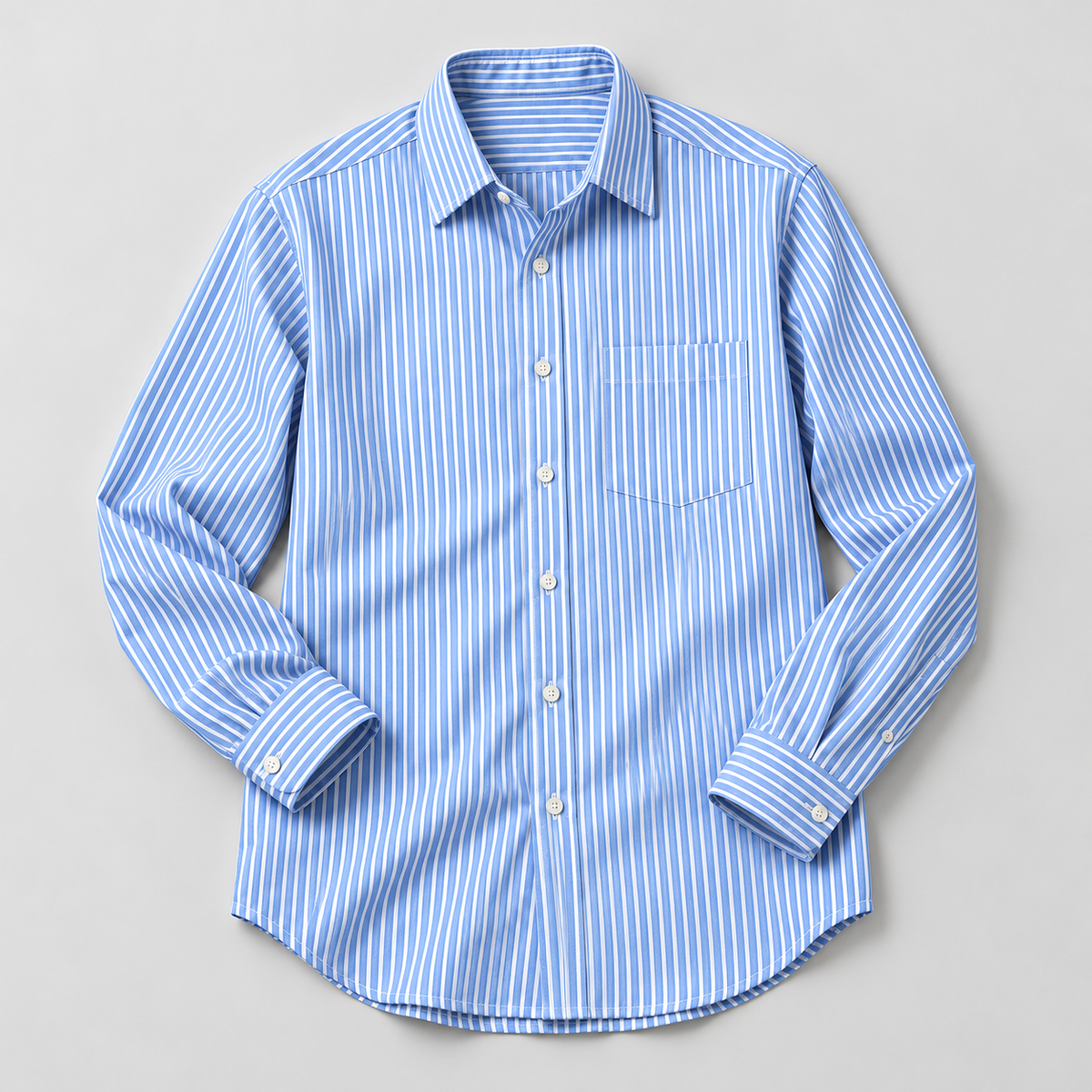 Everyday Blue Stripe Shirt — flat lay