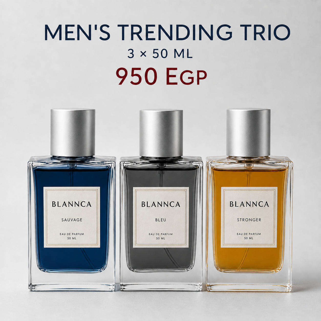 Blannca Men's Trending Trio - 3 x 50 ml perfumes for 950 EGP