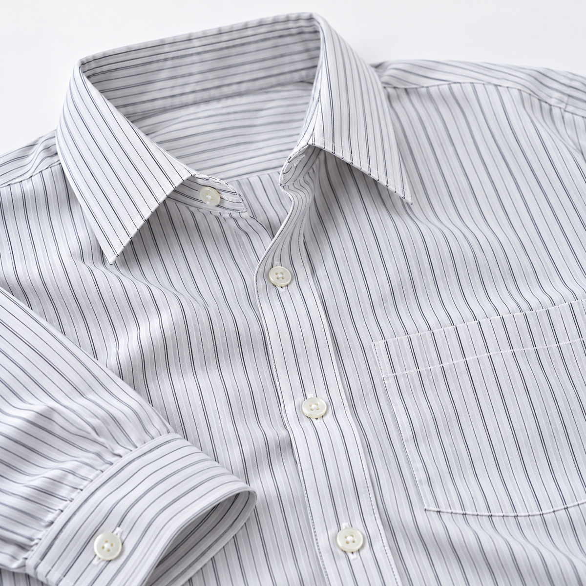 Silver Pinstripe Shirt — detail