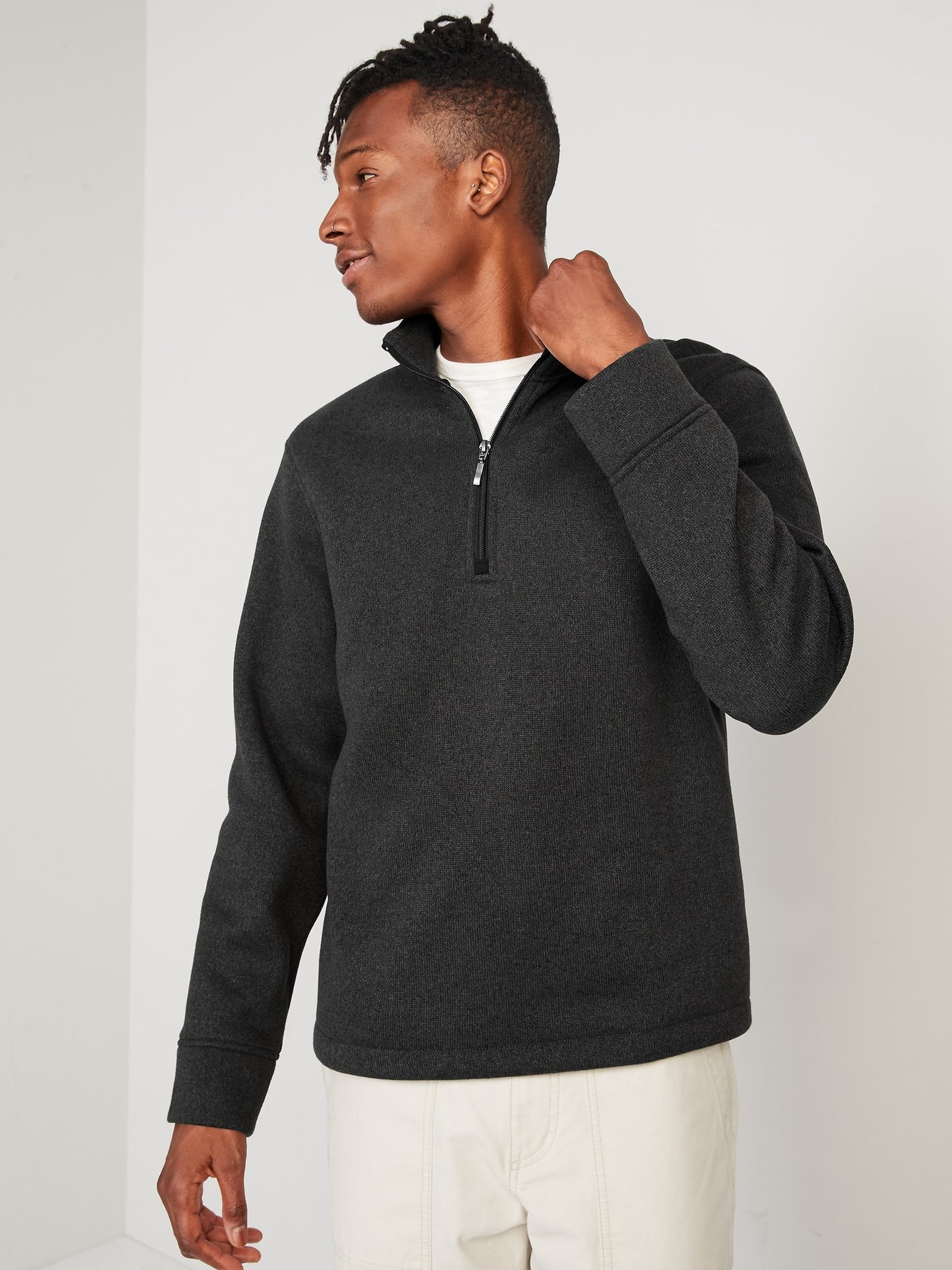 oldnavy dark grey quarter zip