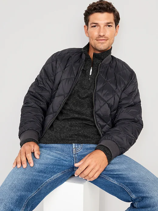 dark grey oldnavy quarter-zip