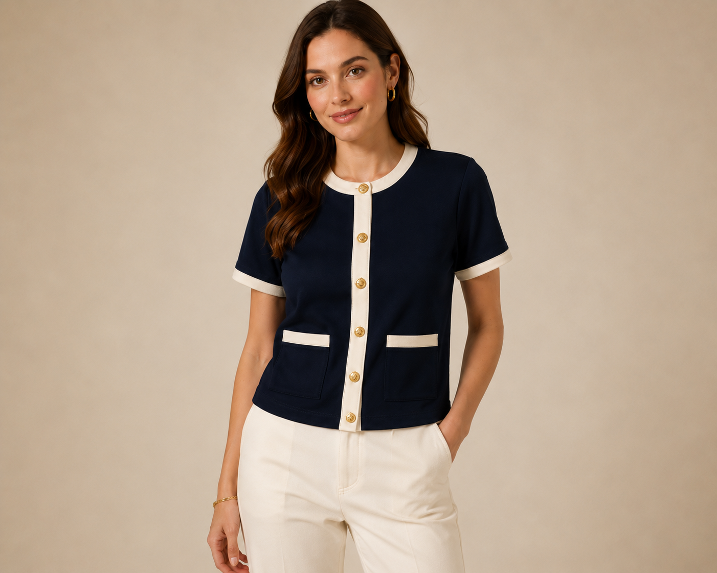 Blannca Monaco Contrast Top