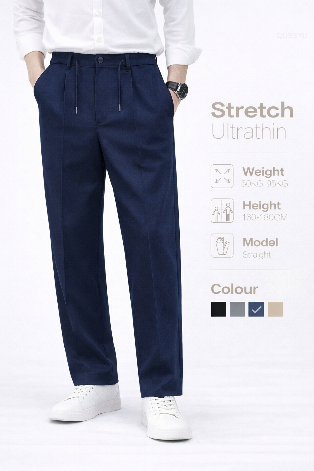 Wide Leg classic pants in navy
