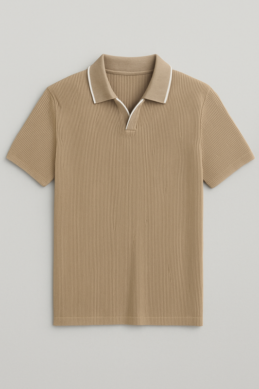 Contrast Ripped knitted  polo