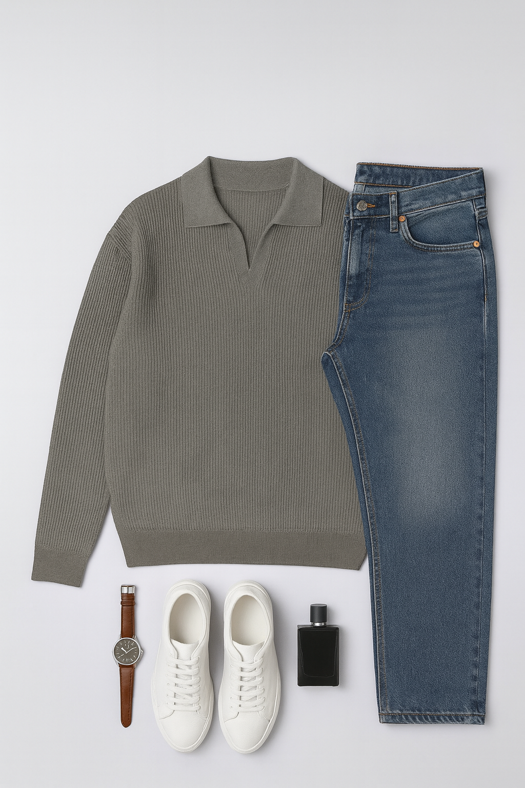 Blannca Wavy structured polo sweater