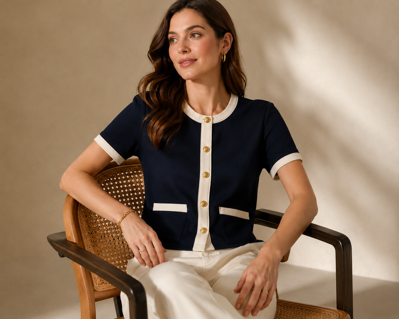 Blannca Monaco Contrast Top