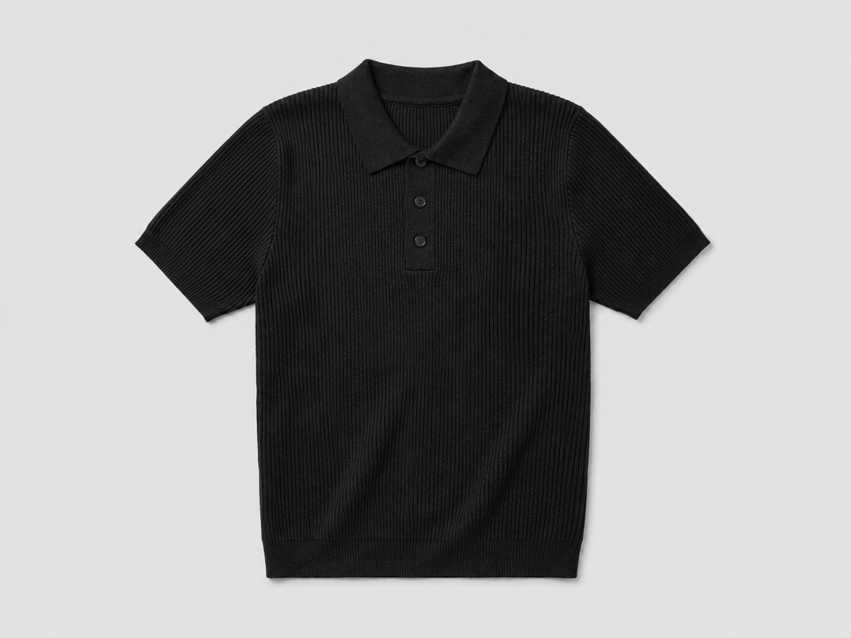 Black Blannca Ribline Polo