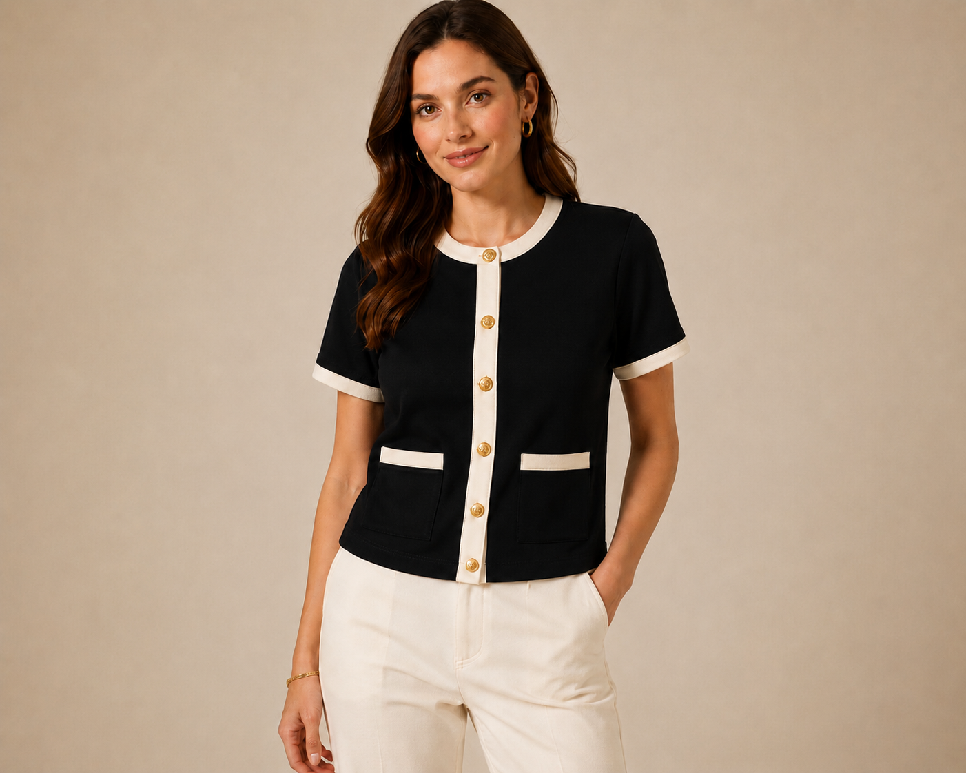 Blannca Monaco Contrast Top