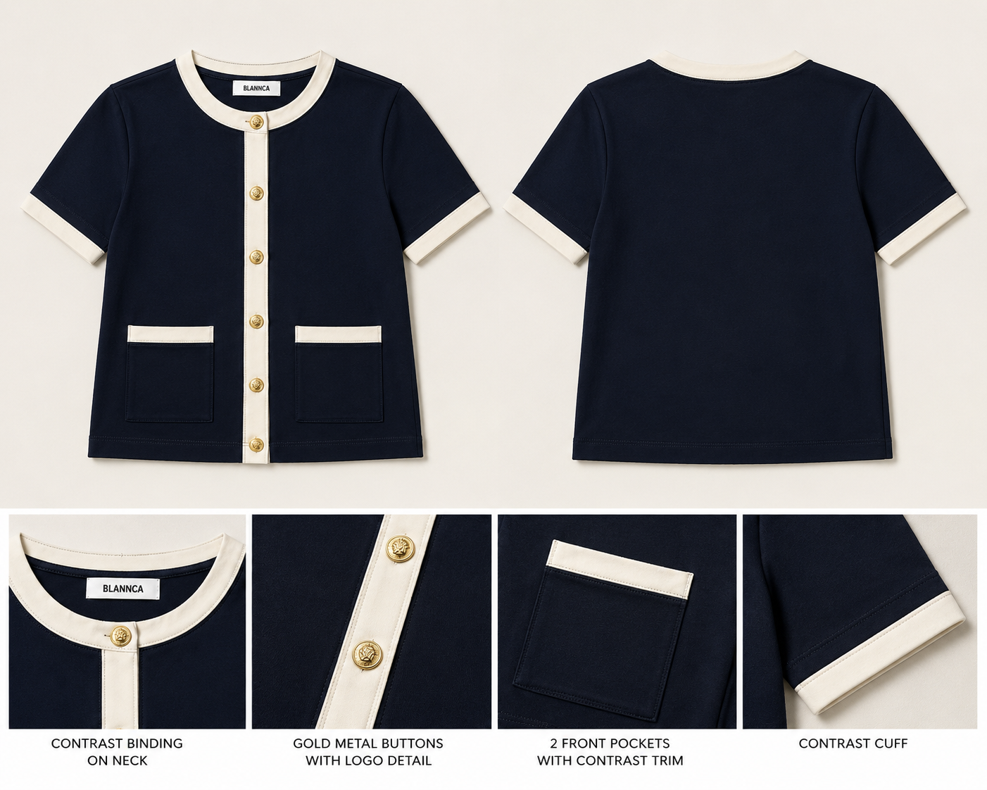 Blannca Monaco Contrast Top