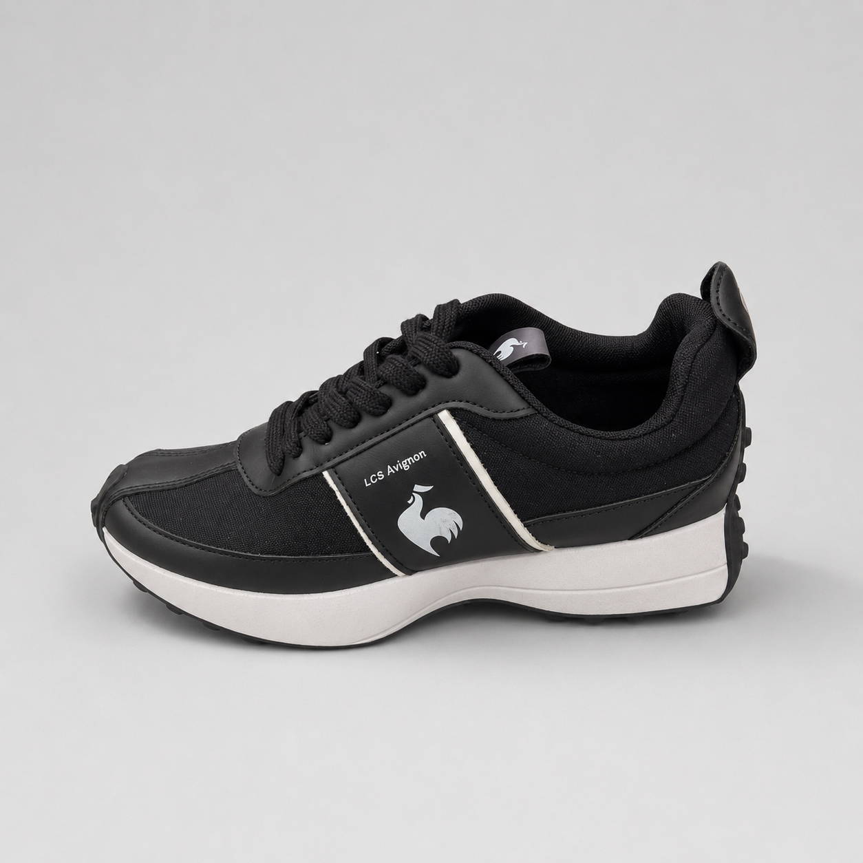 Le Coq Sportif black sneaker side view