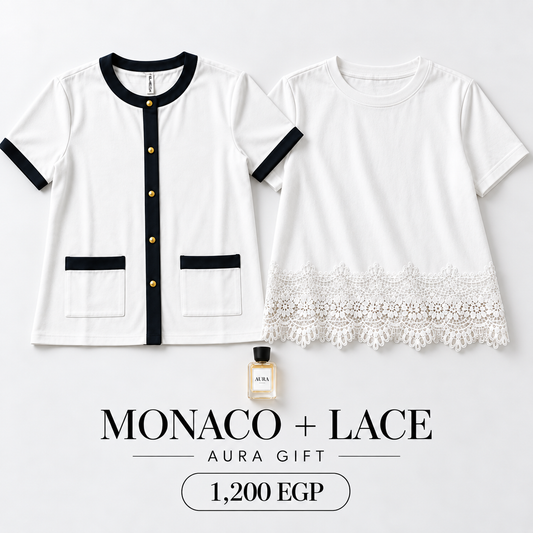 Monaco and Lace same-length product card with Aura gift — 1,200 EGP