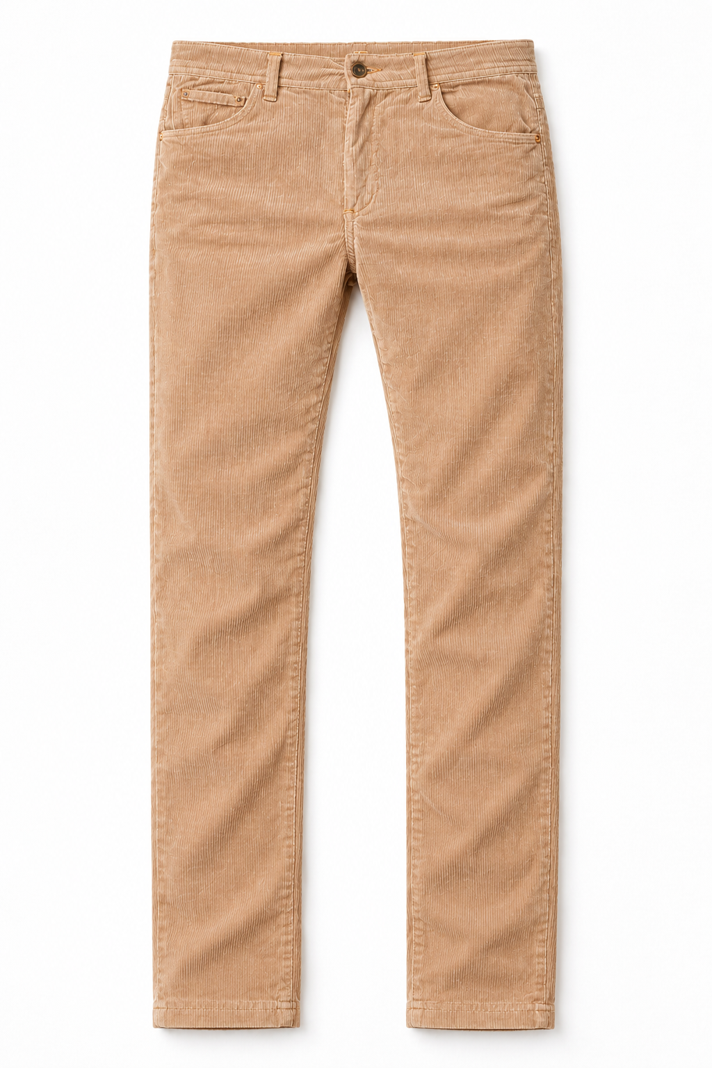 Blannca Ribbed Velvet Pants - Beige flat lay