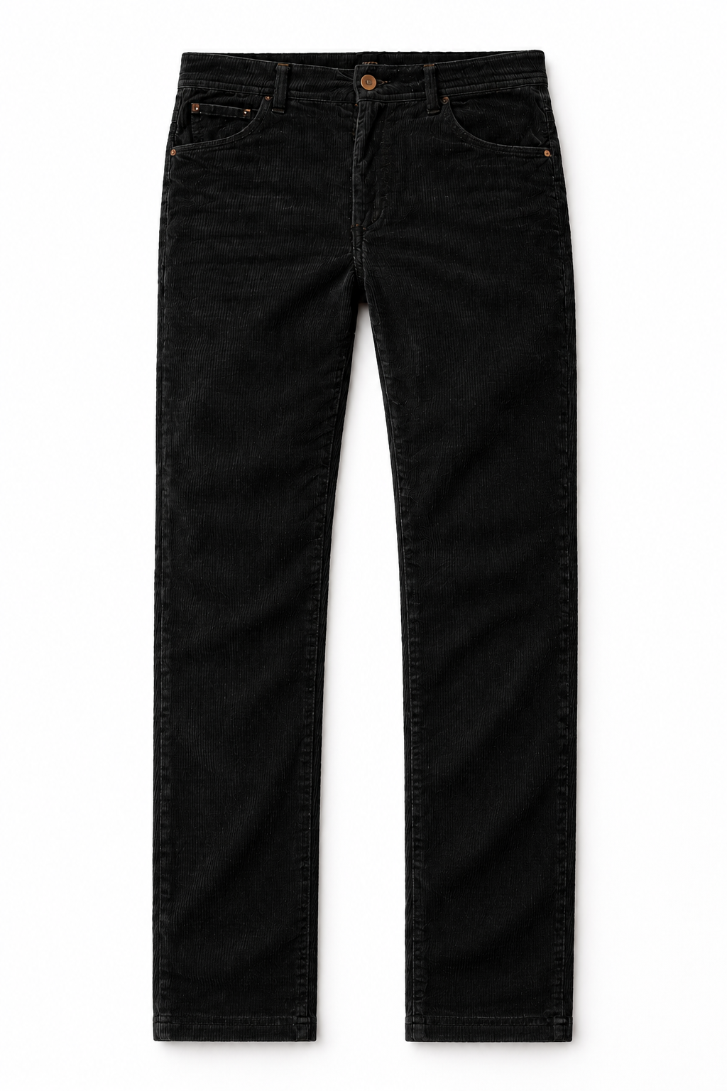 Blannca Ribbed Velvet Pants - Black flat lay