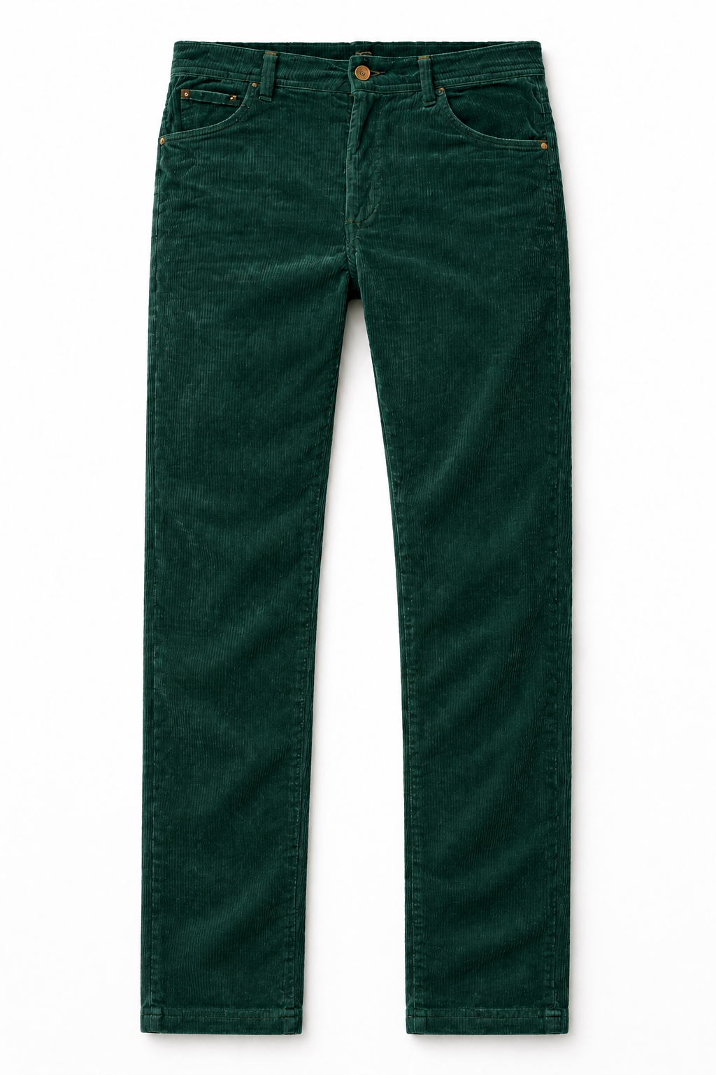 Blannca Ribbed Velvet Pants - Green flat lay