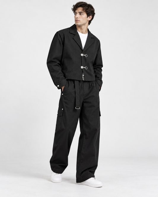 black Soft Classic suit — model photo