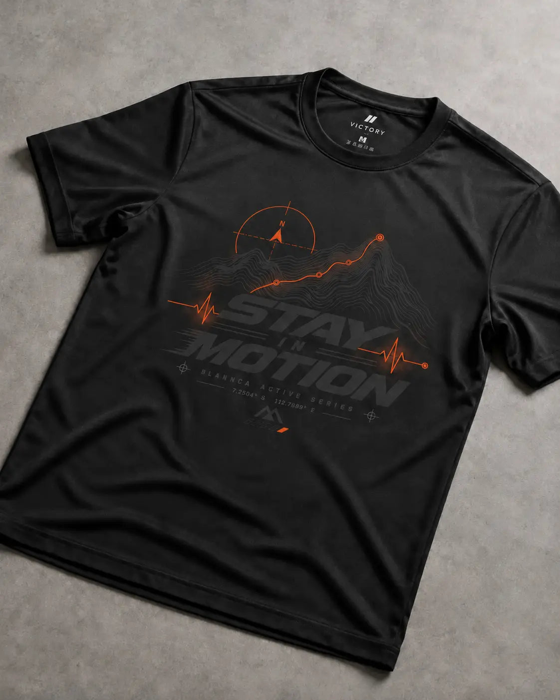 Black Stay In Motion Victory sports T-shirt