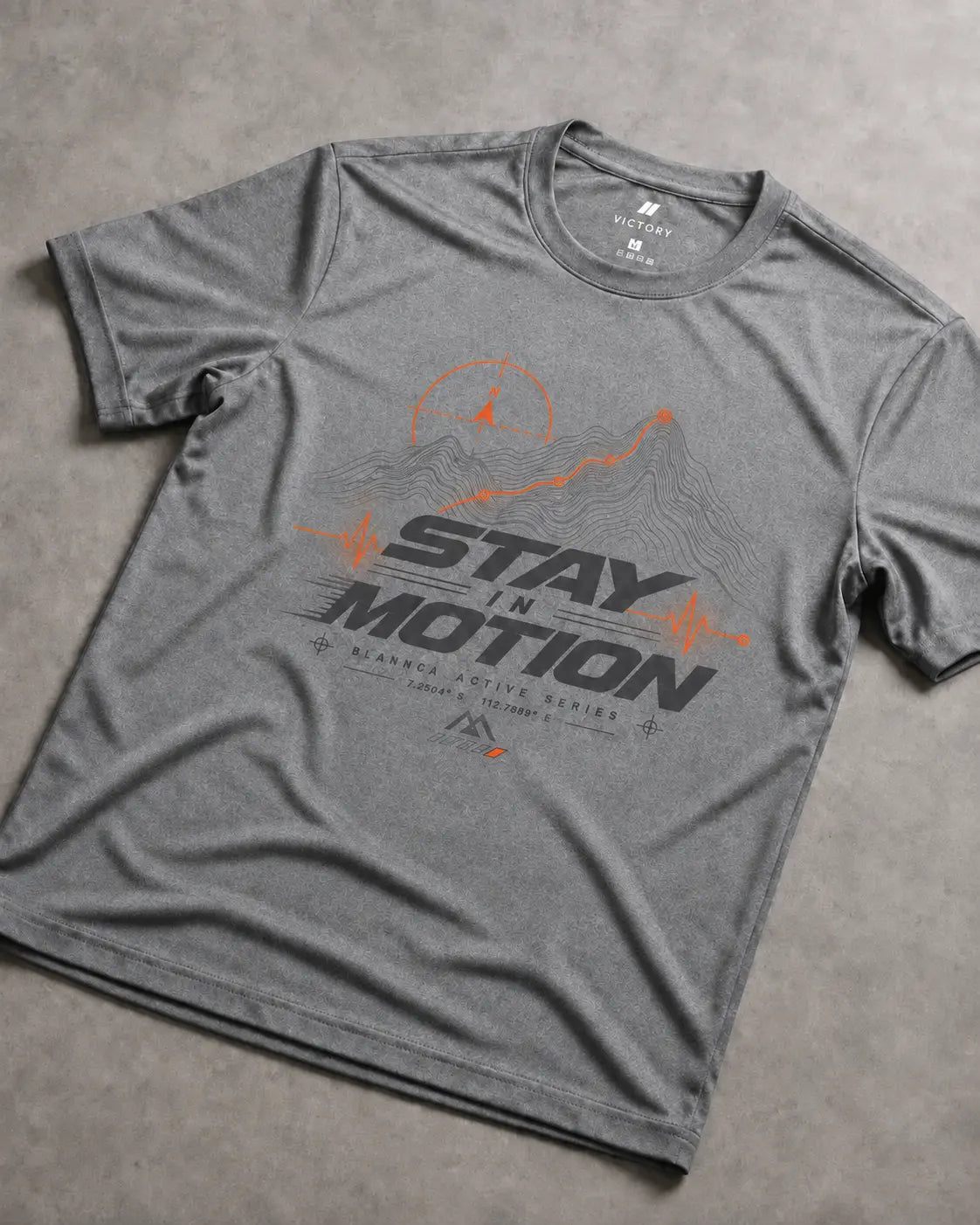 Grey Stay In Motion Victory sports T-shirt
