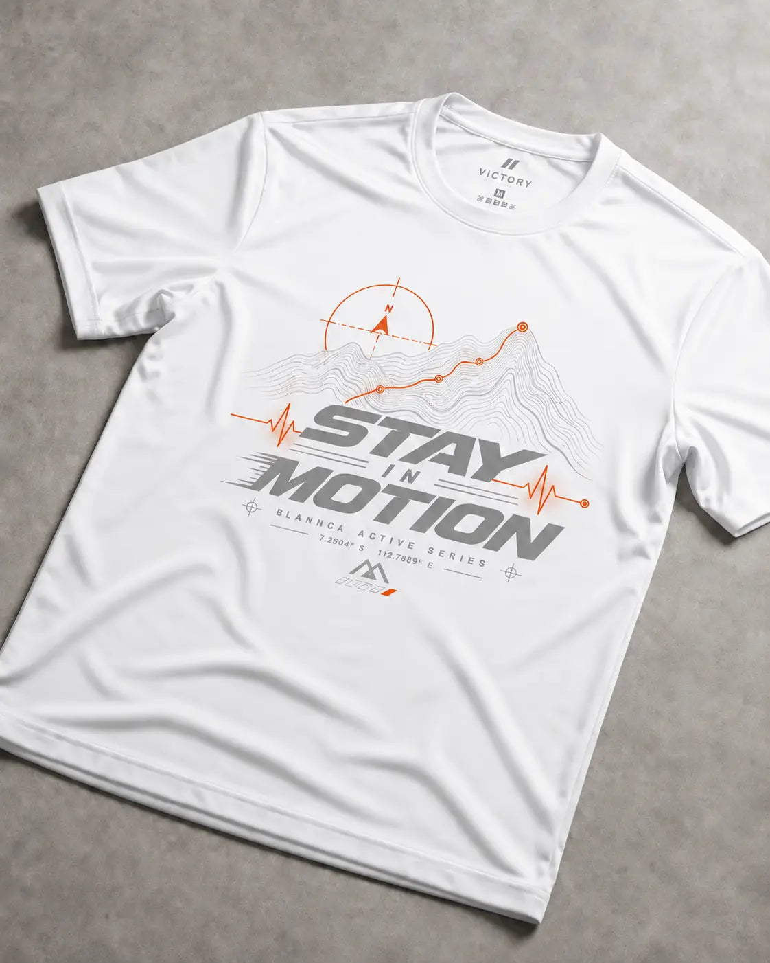 White Stay In Motion Victory sports T-shirt