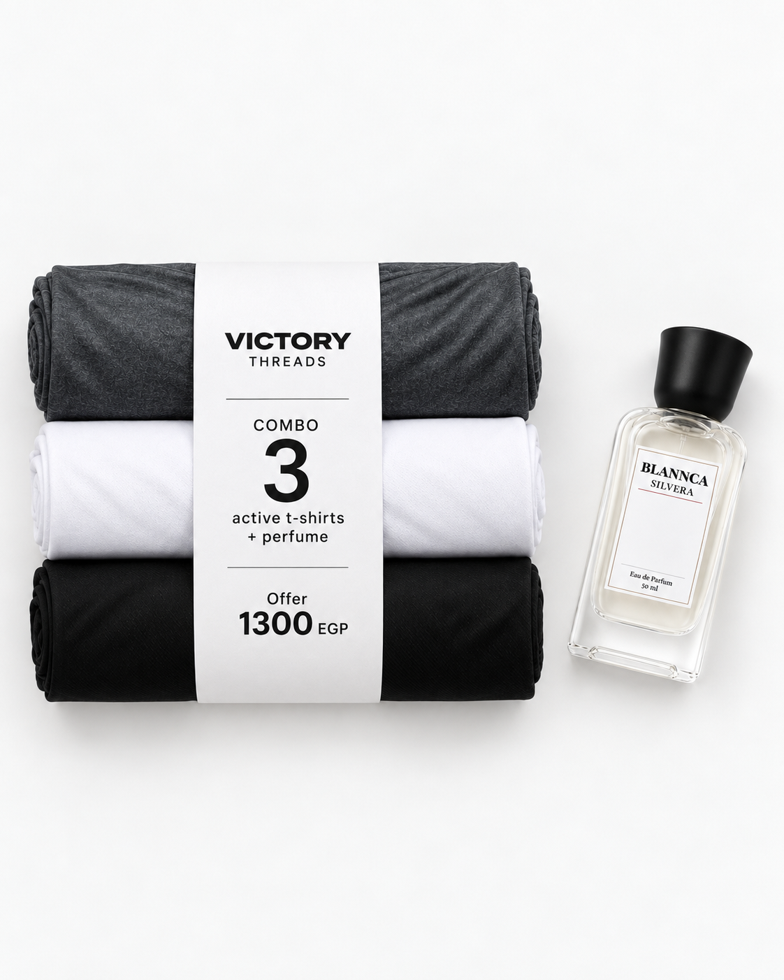 Victory Exclusive Dark Gray Trio with Silvera perfume offer 1300 EGP