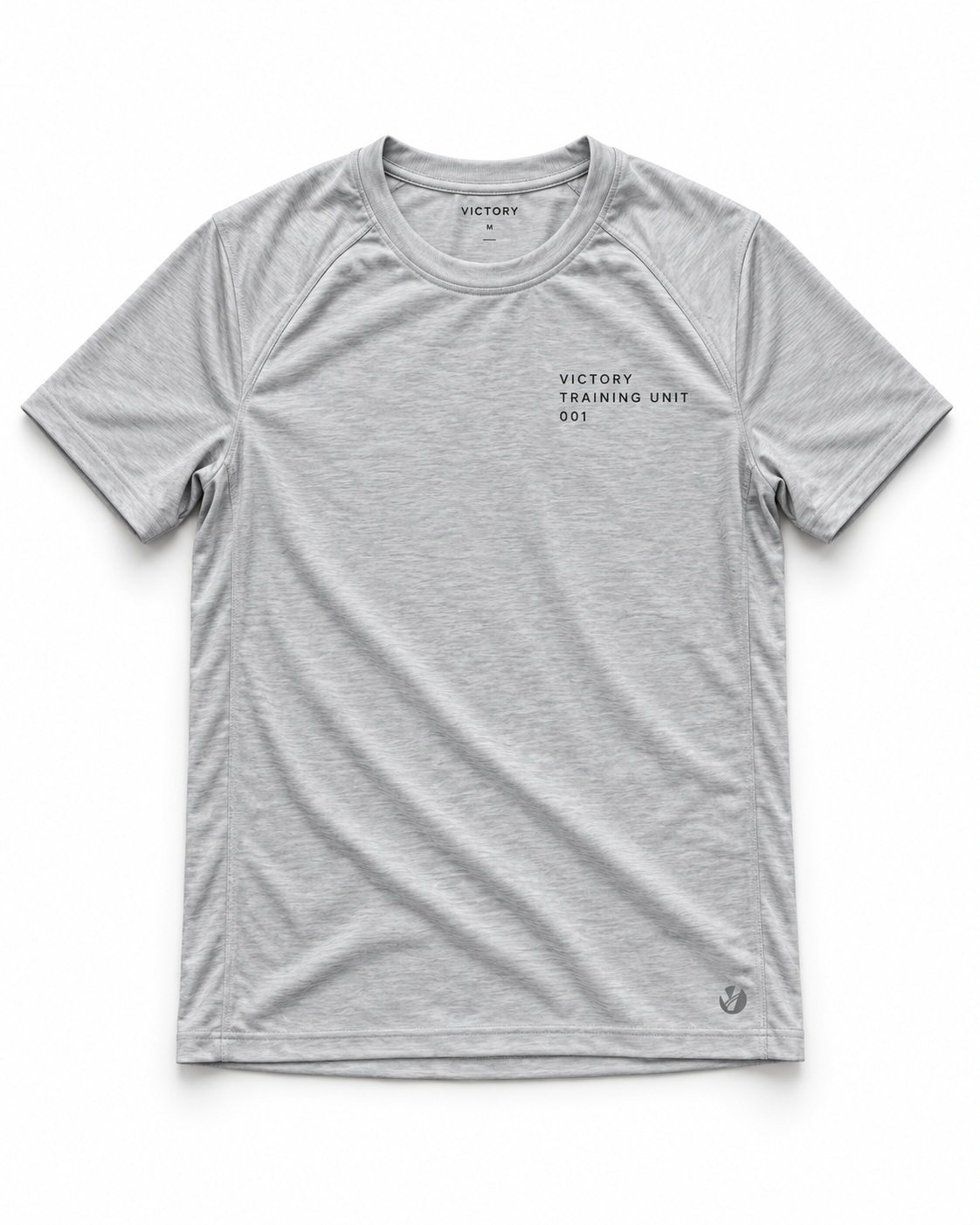 Victory Training Unit grey performance T-shirt front flat lay